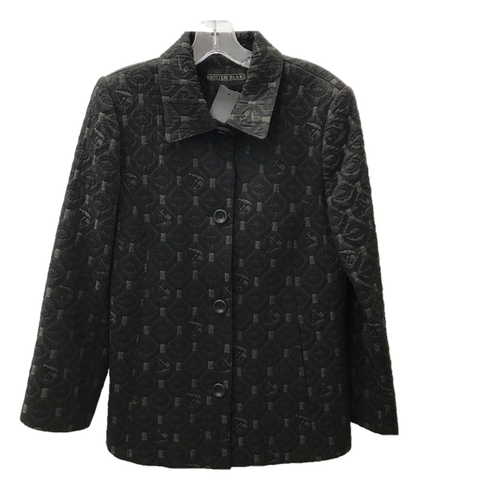 Kristen Blake Black and Brown Button Up Coat